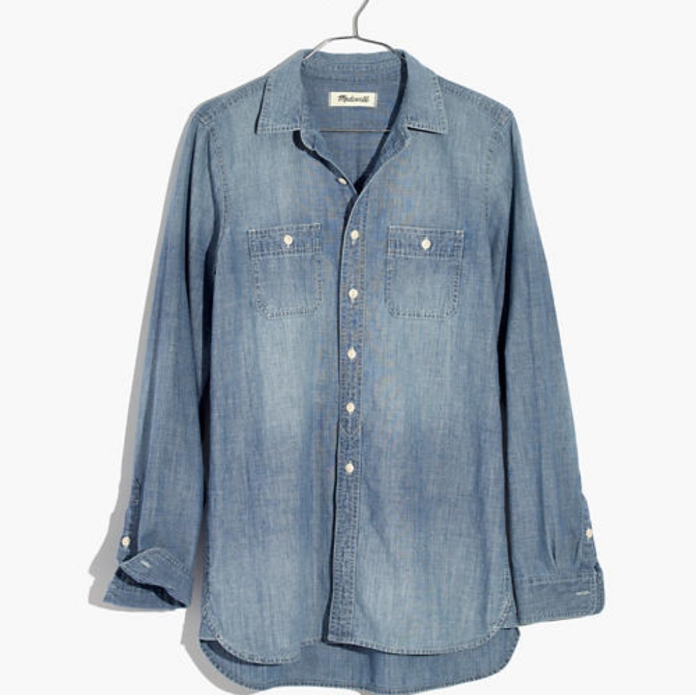 Madewell chambray classic ex-boyfriend shirt